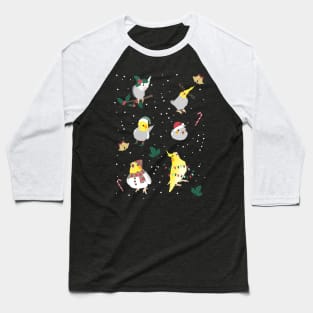 christmas cockatiel doodle pattern Baseball T-Shirt